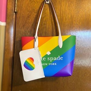 BRAND NEW KATE SPADE RAINBOW PURSE NEVER USED!